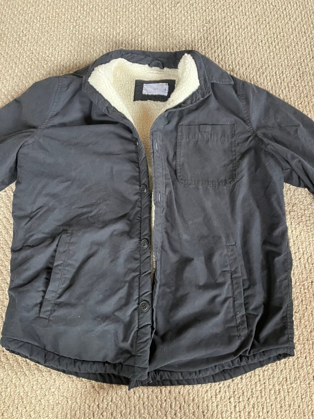 Onia Sherpa Lined Cotton Jacket Black - Medium